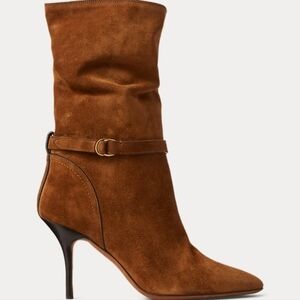 Polo by Ralph Lauren Zoe Mid Suede Calfskin Heeled Boots